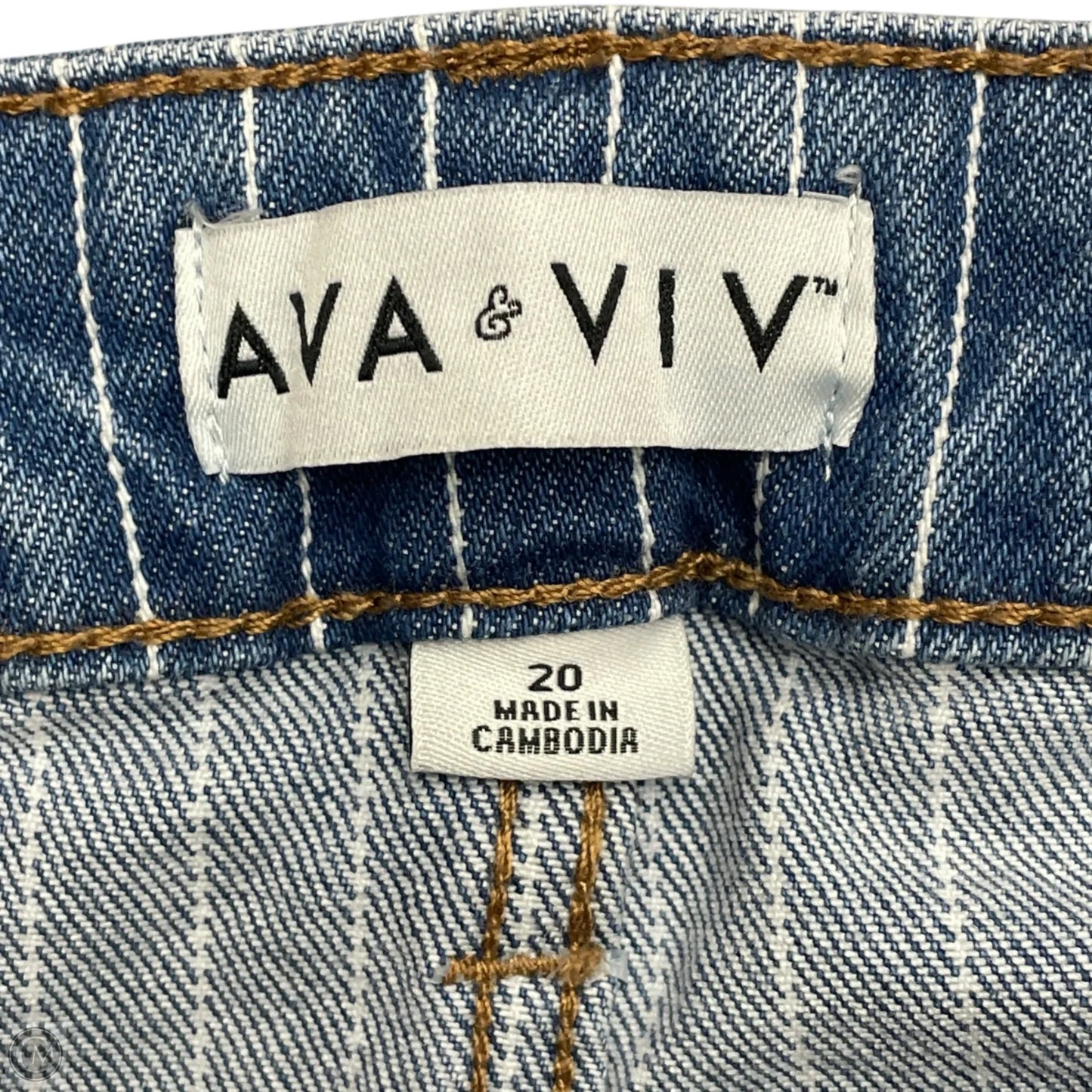 Jeans Wide Leg By Ava & Viv In Blue Denim, Size: 20