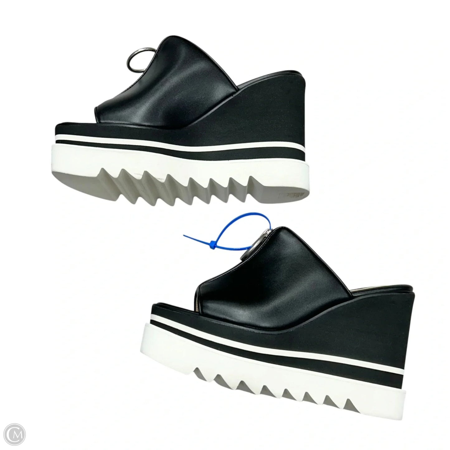 Sandals Luxury Designer By Stella Mccartney In Black & White, Size: 7.5