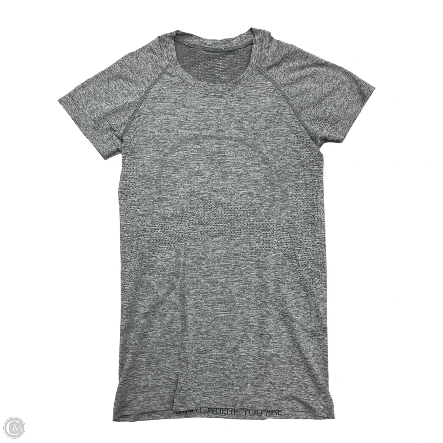 Athletic Top Short Sleeve By Lululemon In Grey, Size: S