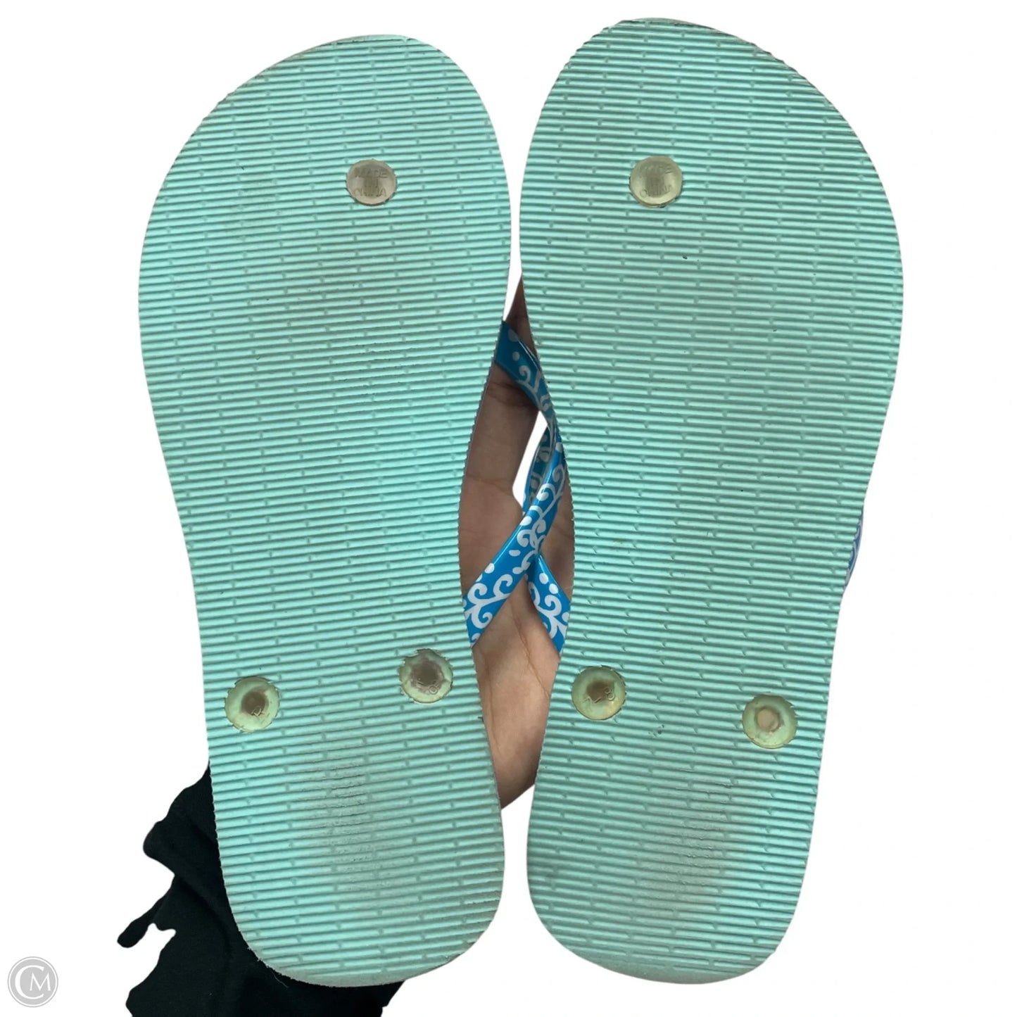 Sandals Flip Flops By Vera Bradley In Blue & White, Size: 7