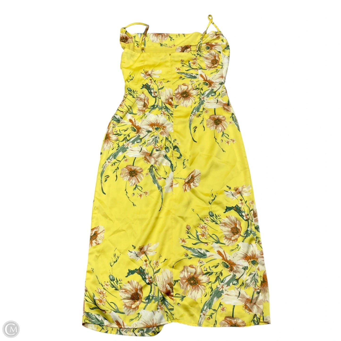 Dress Party Midi By Lulus In White & Yellow, Size: S