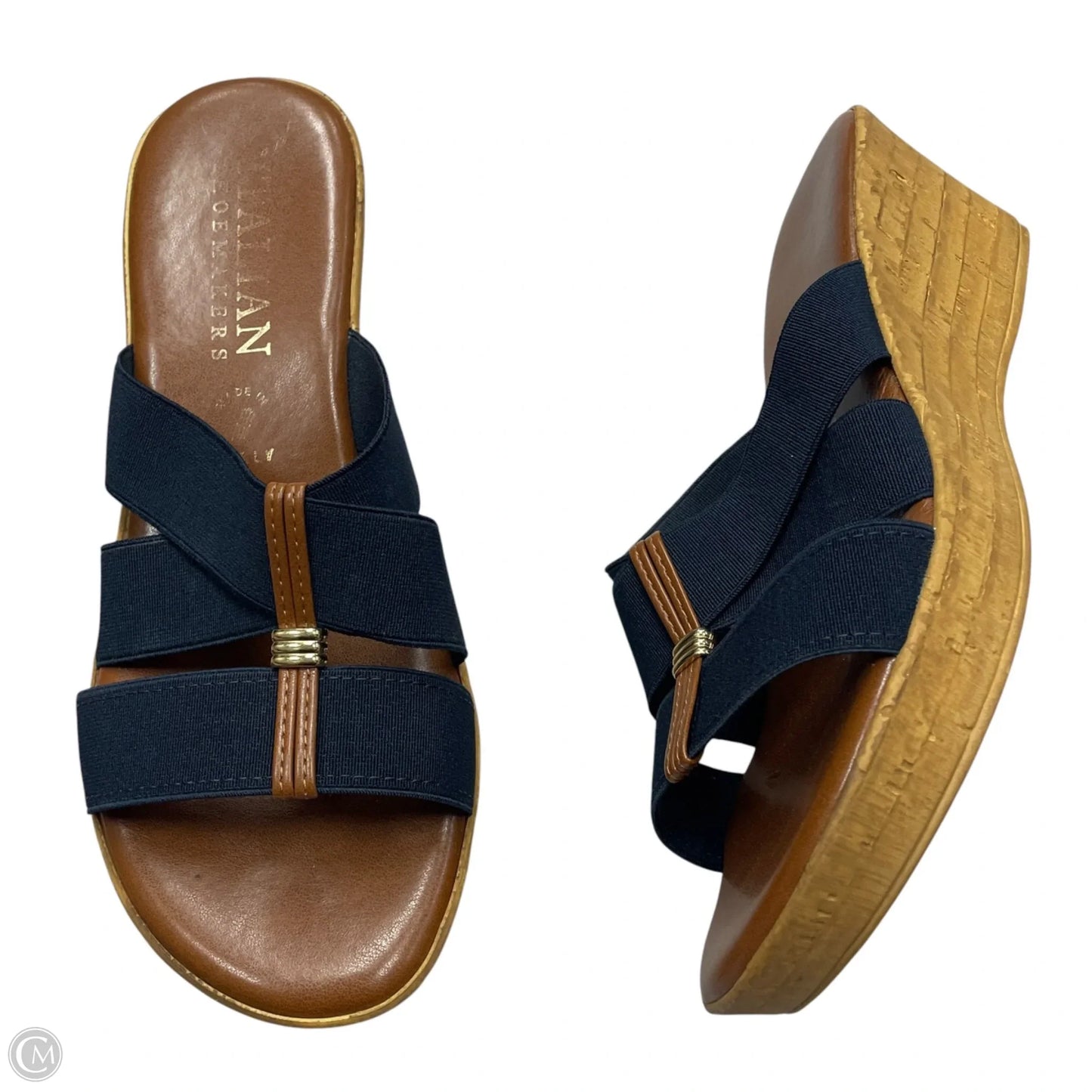 Sandals Heels Wedge By Lauren By Ralph Lauren In Navy, Size: 9