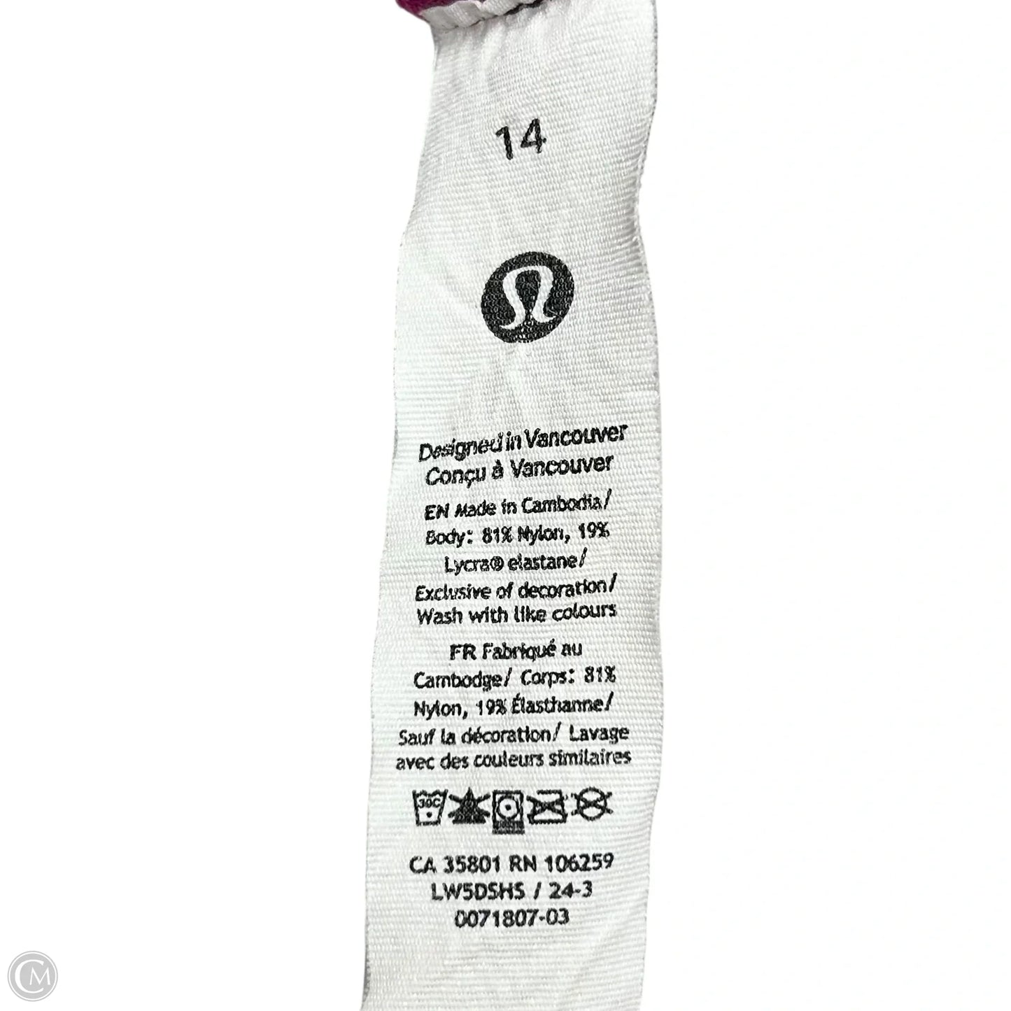Athletic Leggings By Lululemon In Purple, Size: L
