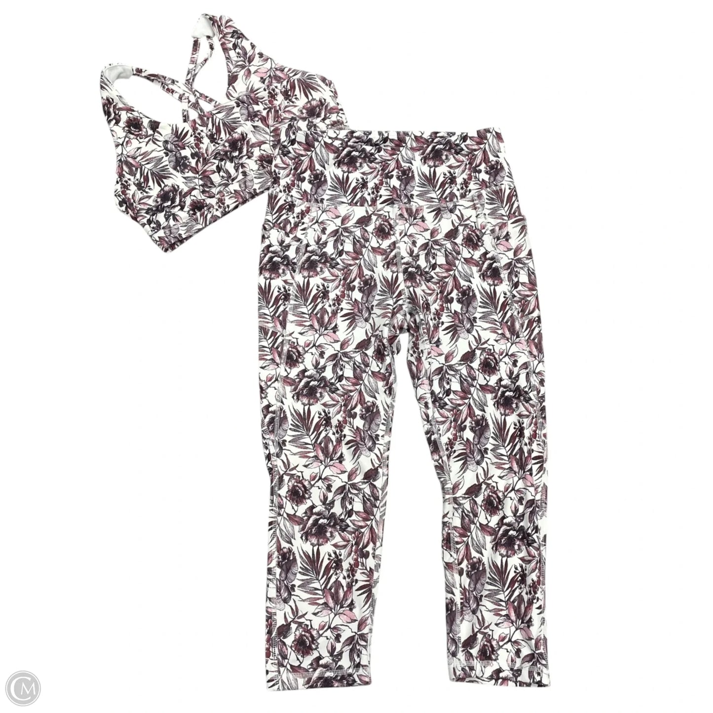 Athletic Pants 2pc By Seaa In Pink & White, Size: L