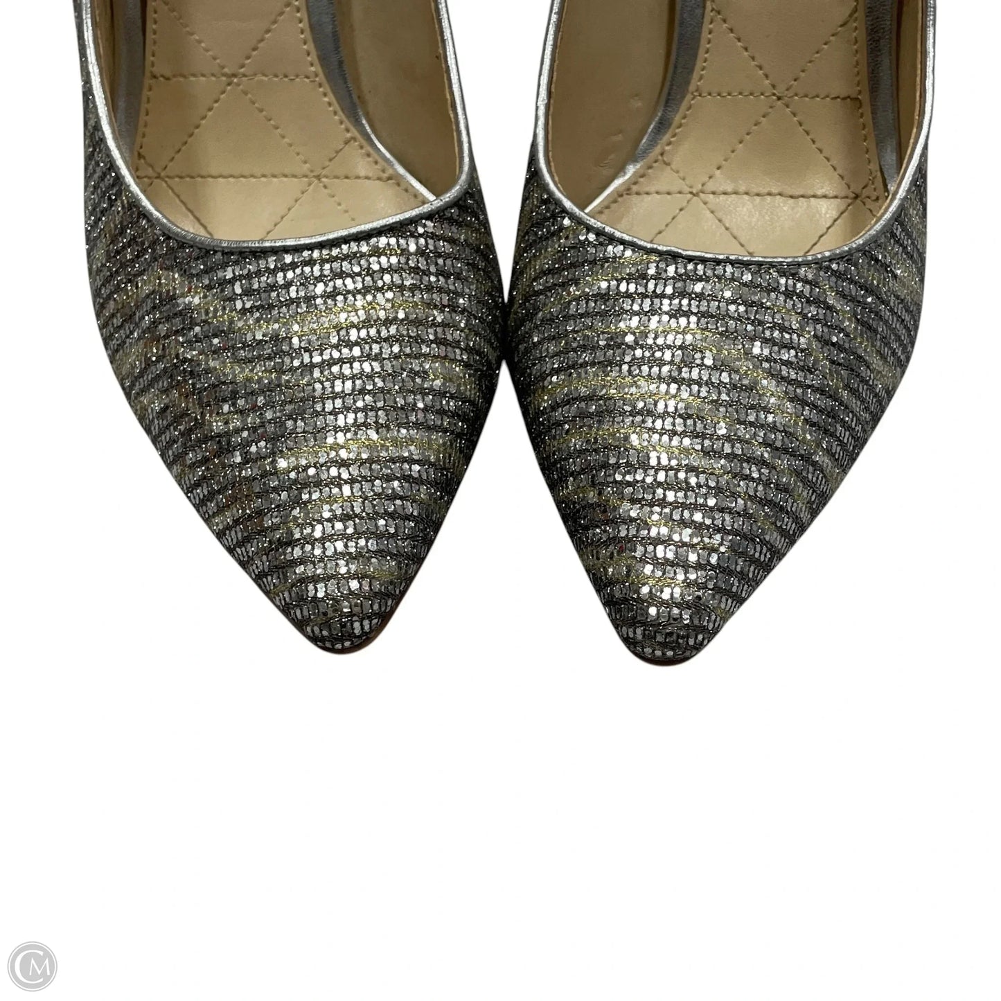 Shoes Heels Stiletto By Kelly And Katie In Gold & Silver, Size: 7.5