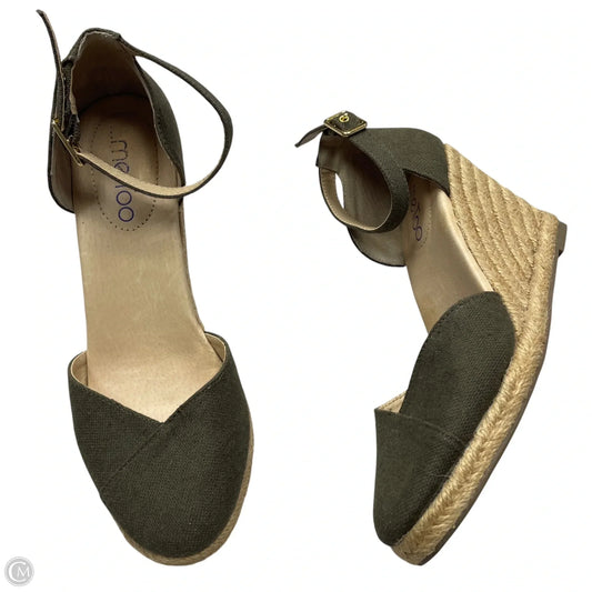 Sandals Heels Wedge By Me Too In Green, Size: 7.5