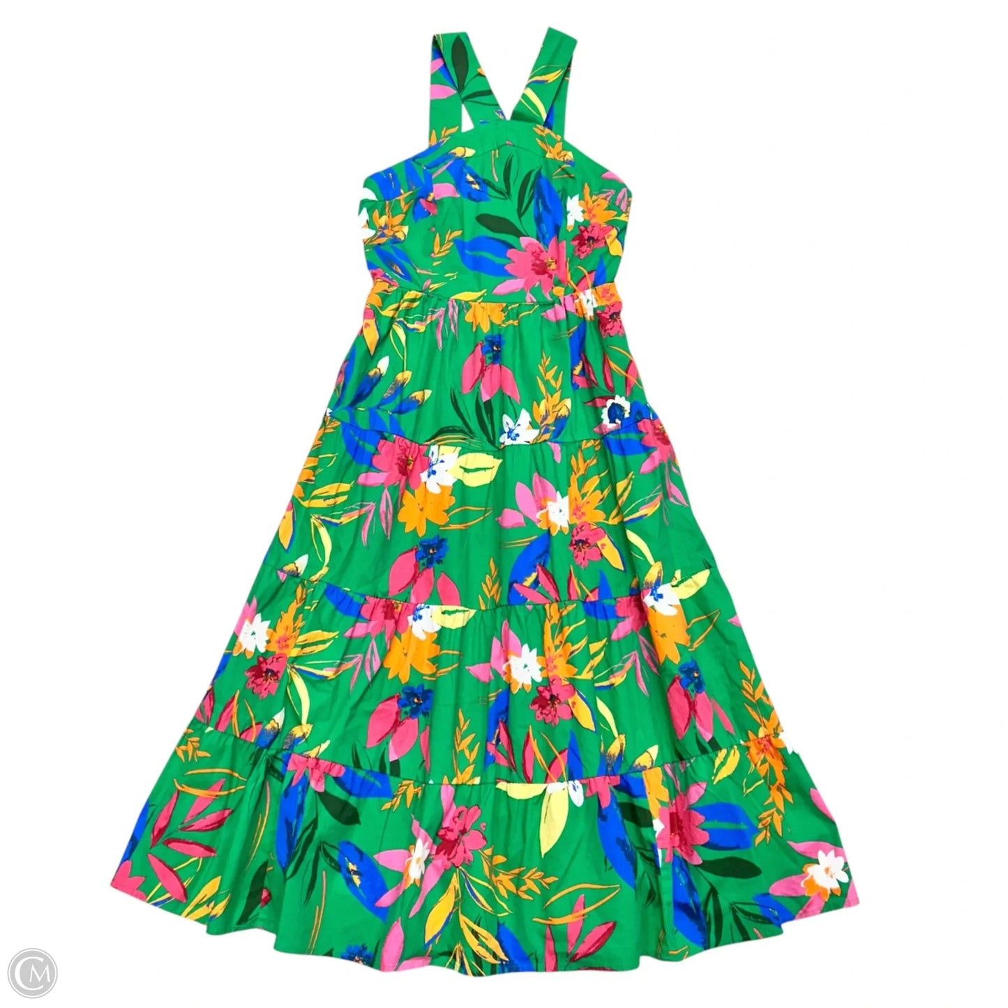 Dress Casual Maxi By J. Crew In Green & Orange, Size: Xs
