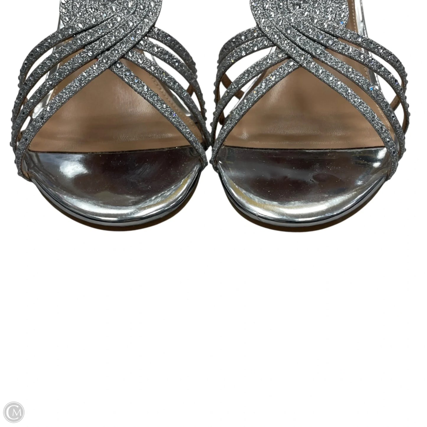 Sandals Heels Wedge By Cme In Silver, Size: 9