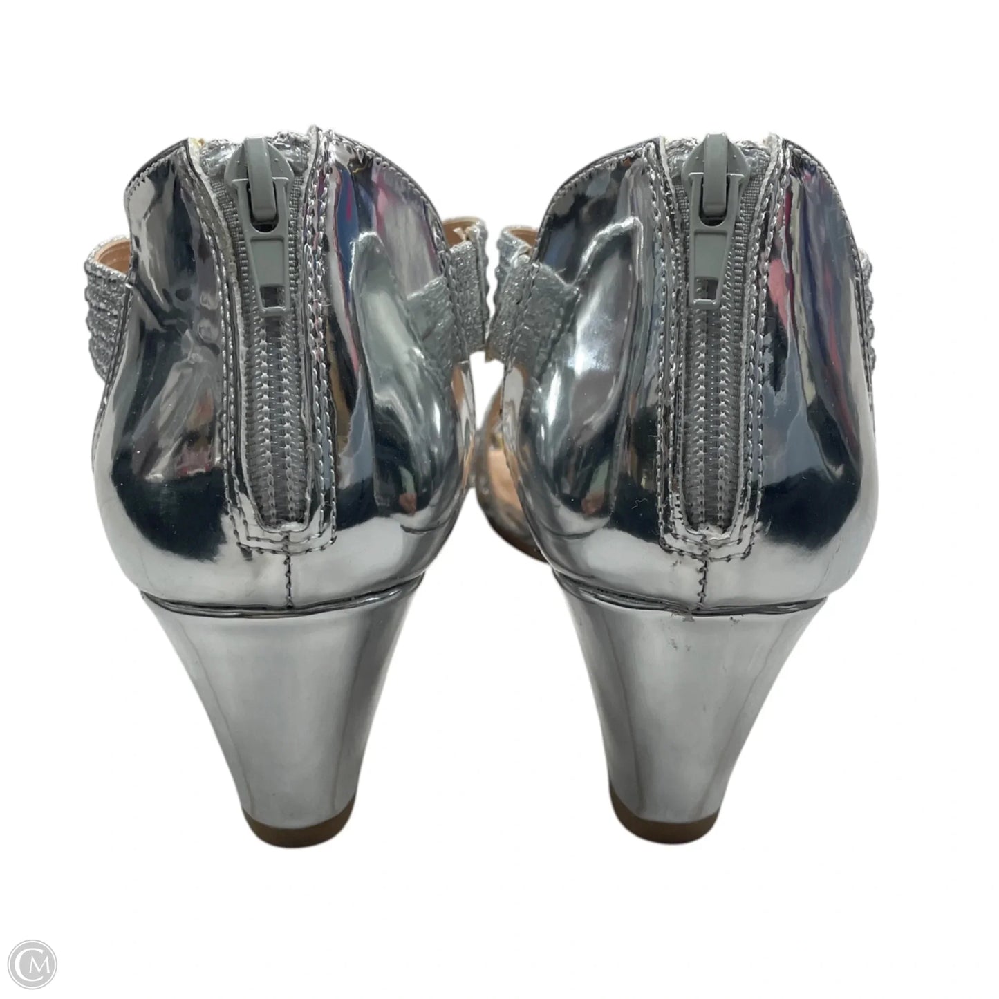 Sandals Heels Wedge By Cme In Silver, Size: 9