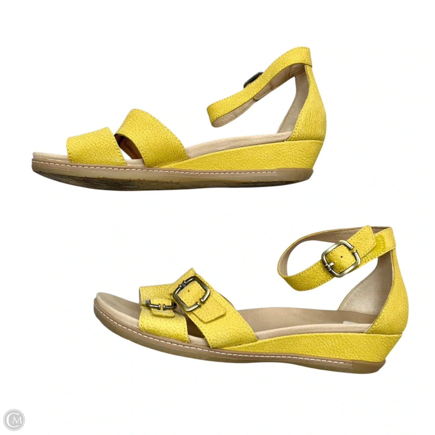 Sandals Heels Wedge By Dansko In Yellow, Size: 11.5