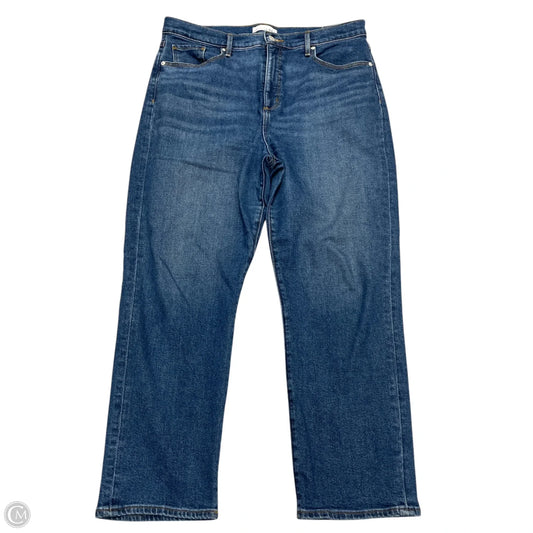 Jeans Straight By Loft In Blue Denim, Size: 14