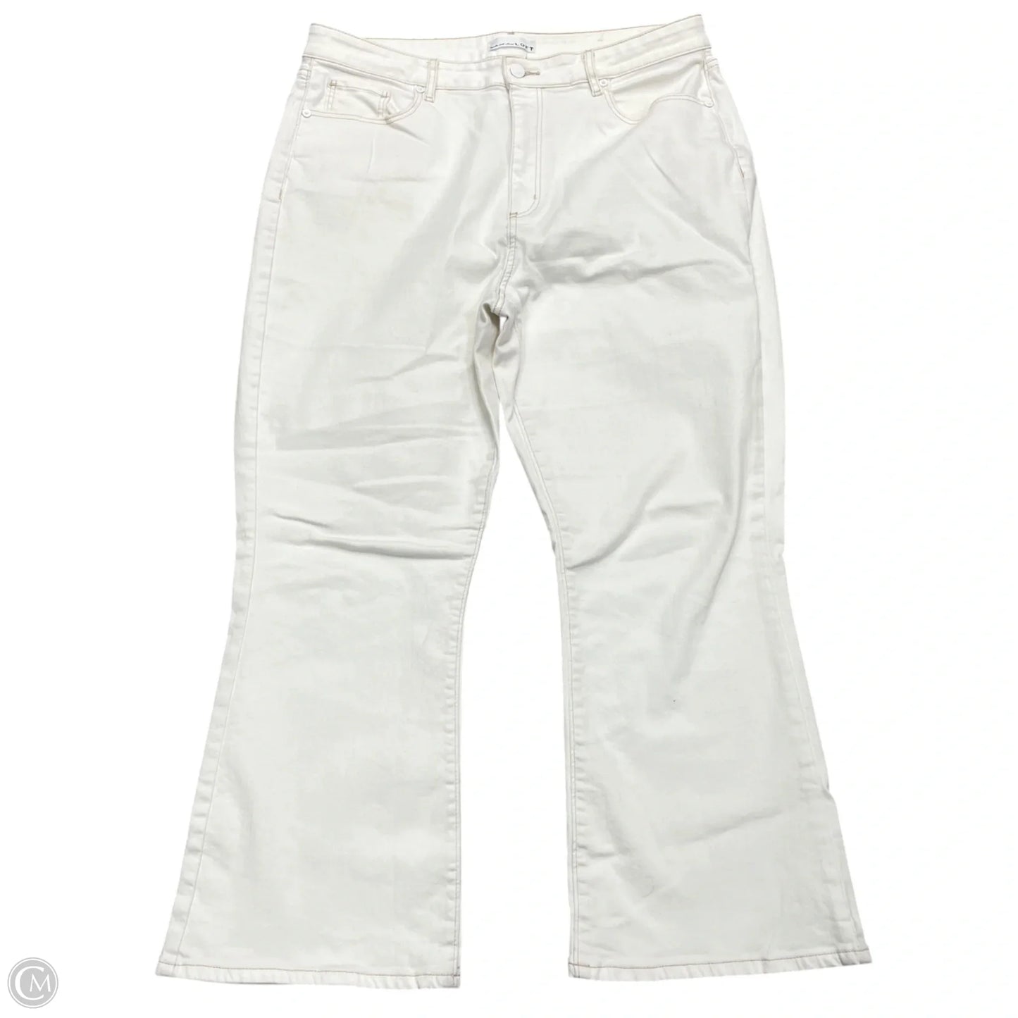 Jeans Boot Cut By Loft In White Denim, Size: 14