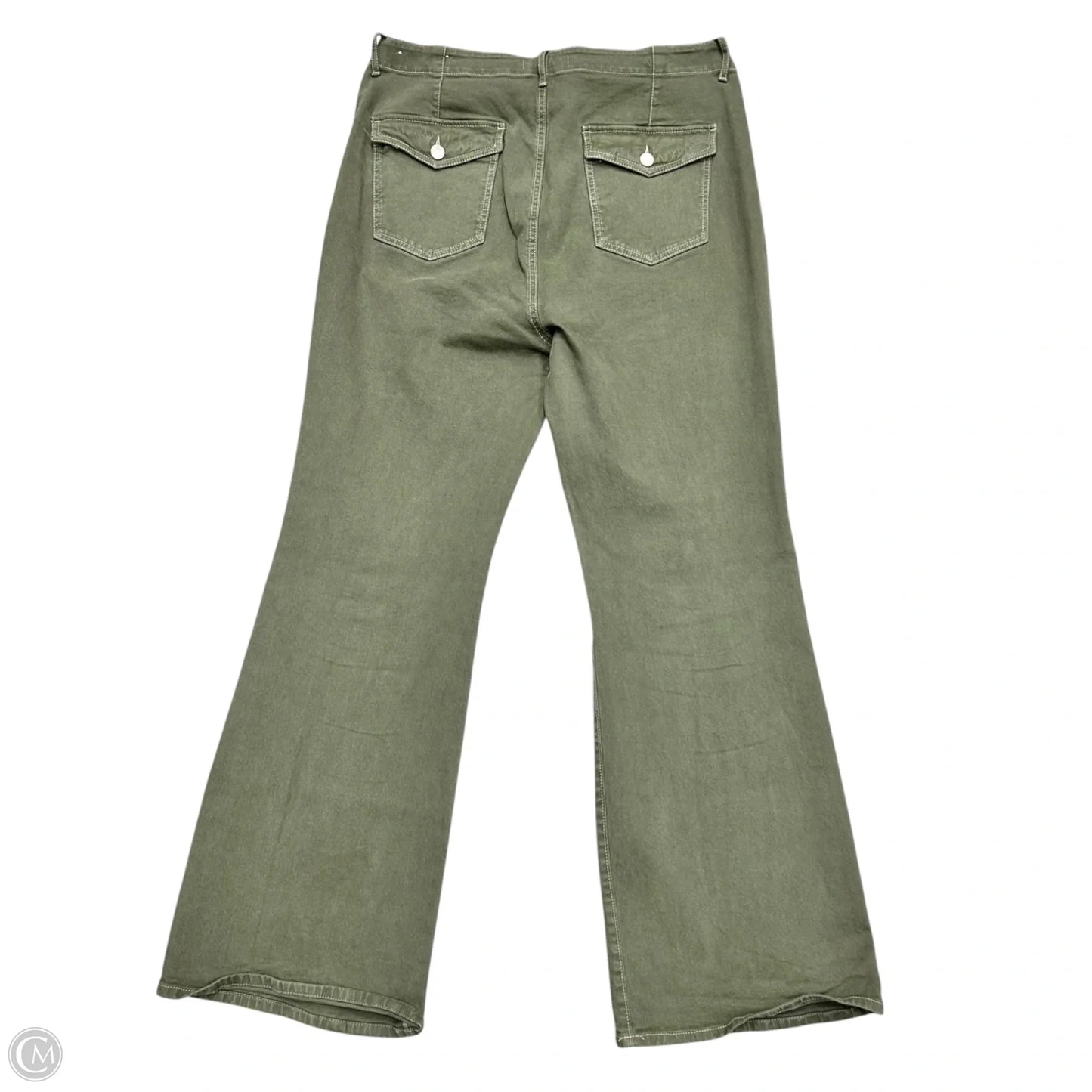 Jeans Flared By Loft In Green Denim, Size: 14