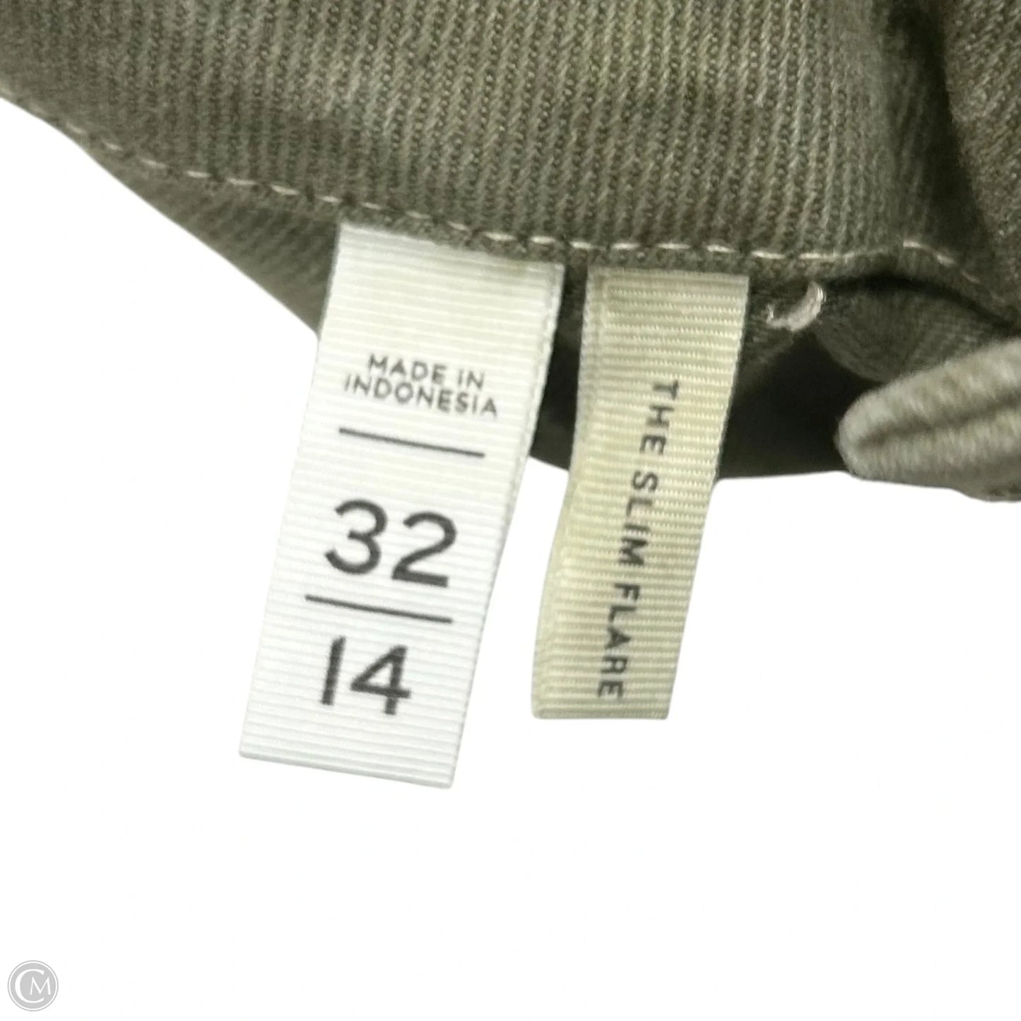 Jeans Flared By Loft In Green Denim, Size: 14