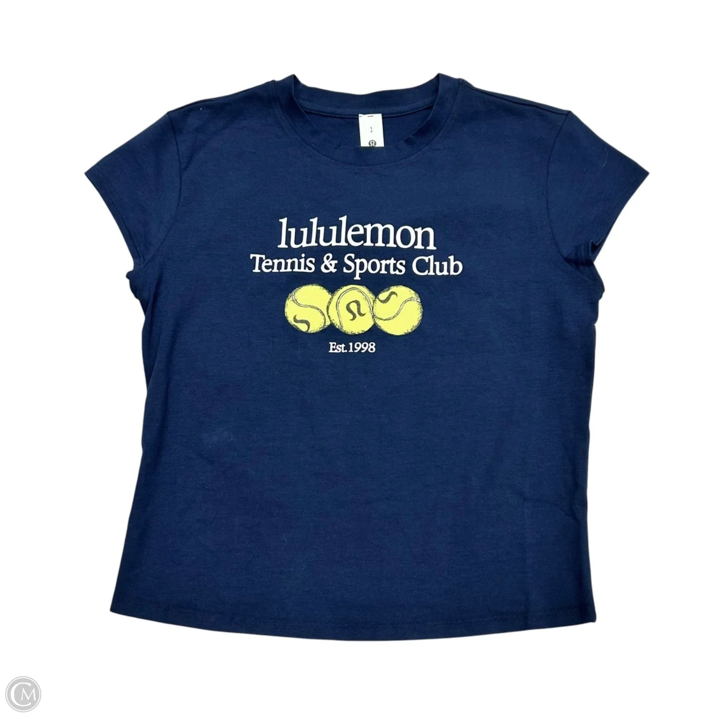 Athletic Top Short Sleeve By Lululemon In Navy, Size: S