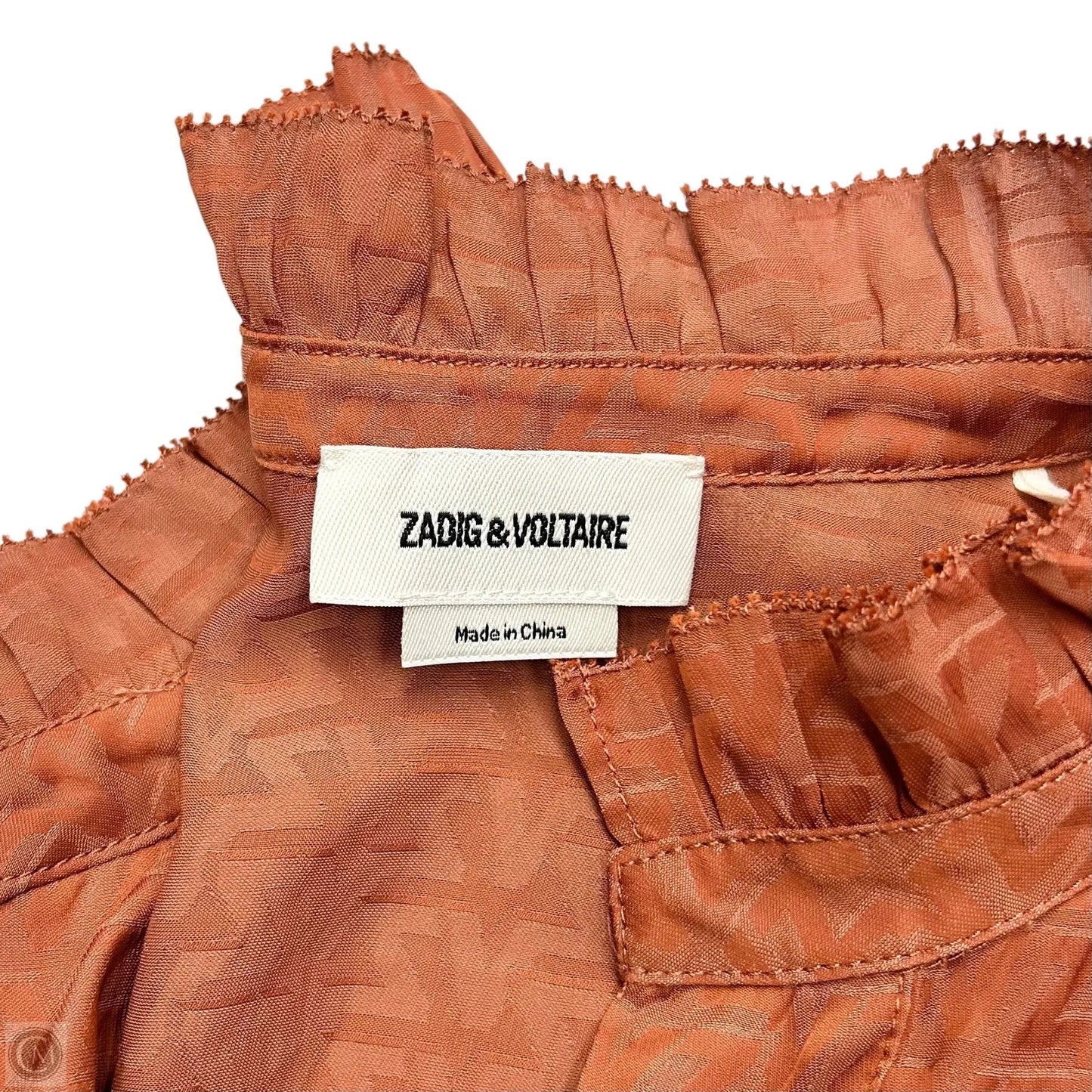 Top Short Sleeve By Zadig And Voltaire In Orange, Size: S