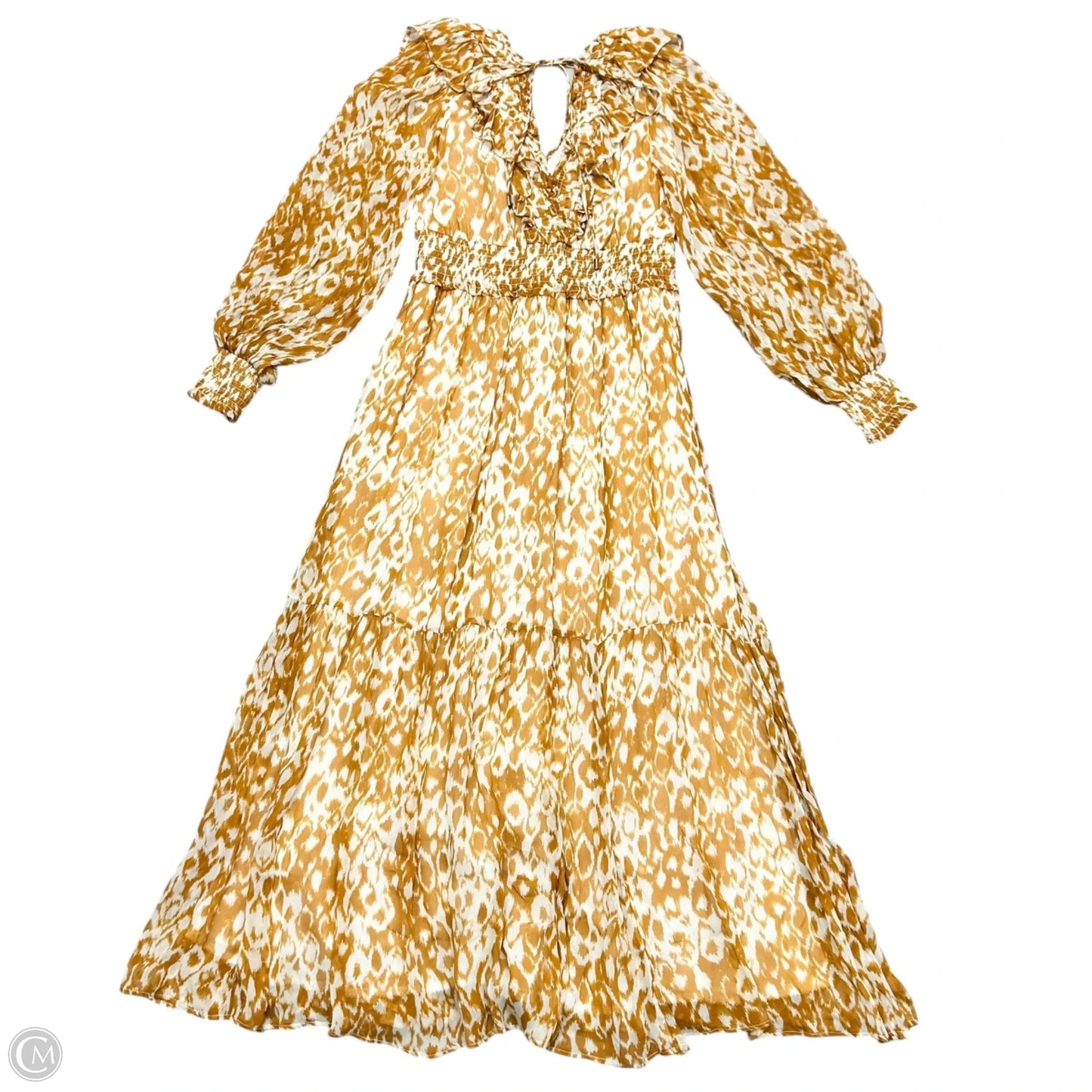 Dress Casual Maxi By Anthropologie In Orange & White, Size: L
