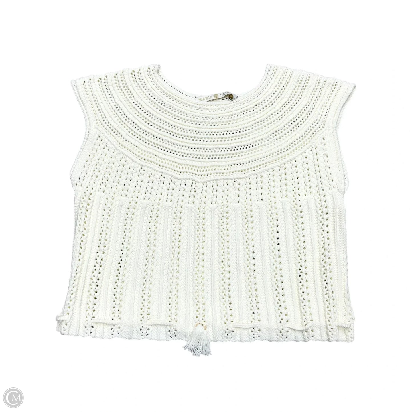 Sweater Short Sleeve By Marie Oliver In White, Size: S