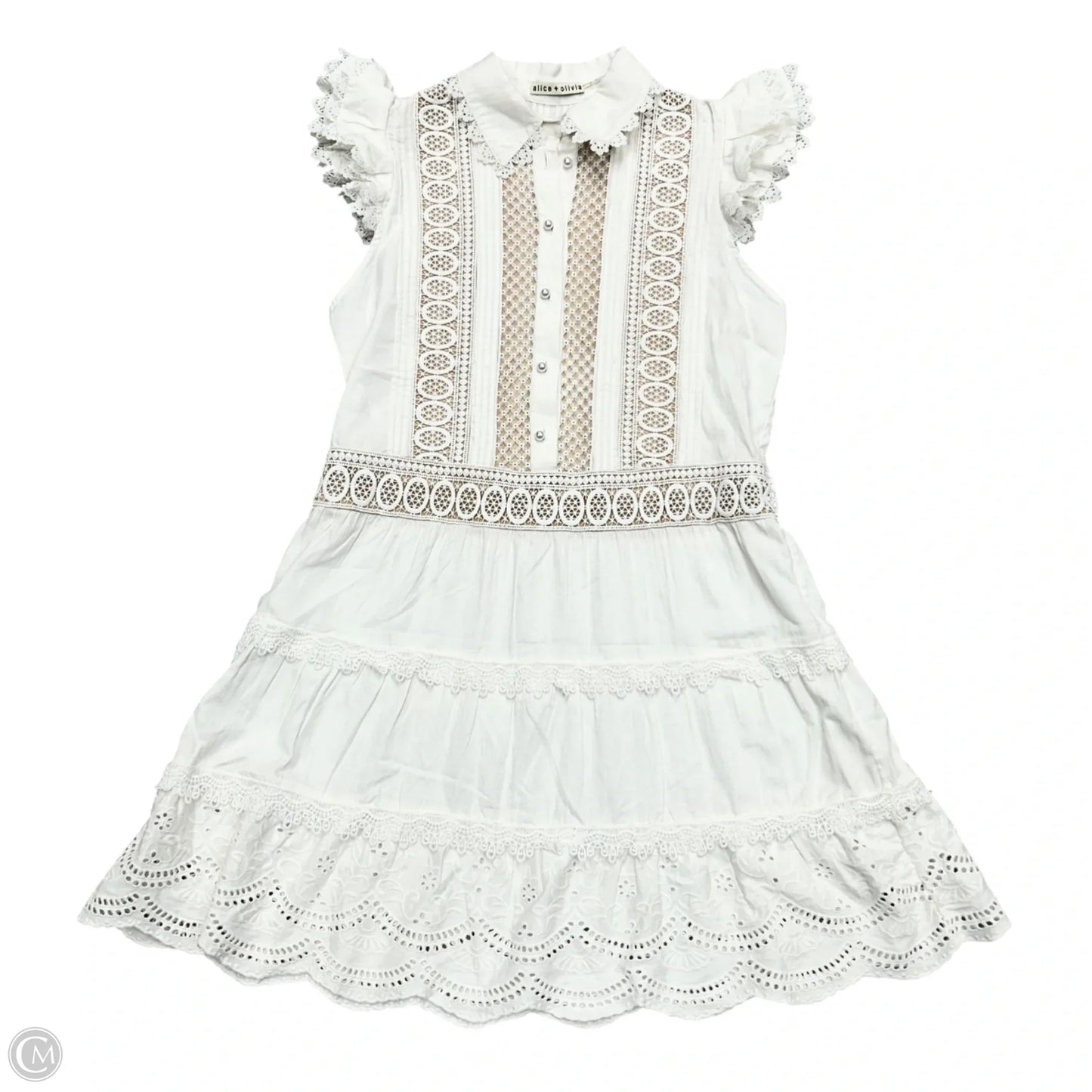 Dress Designer By Alice + Olivia In White, Size: S