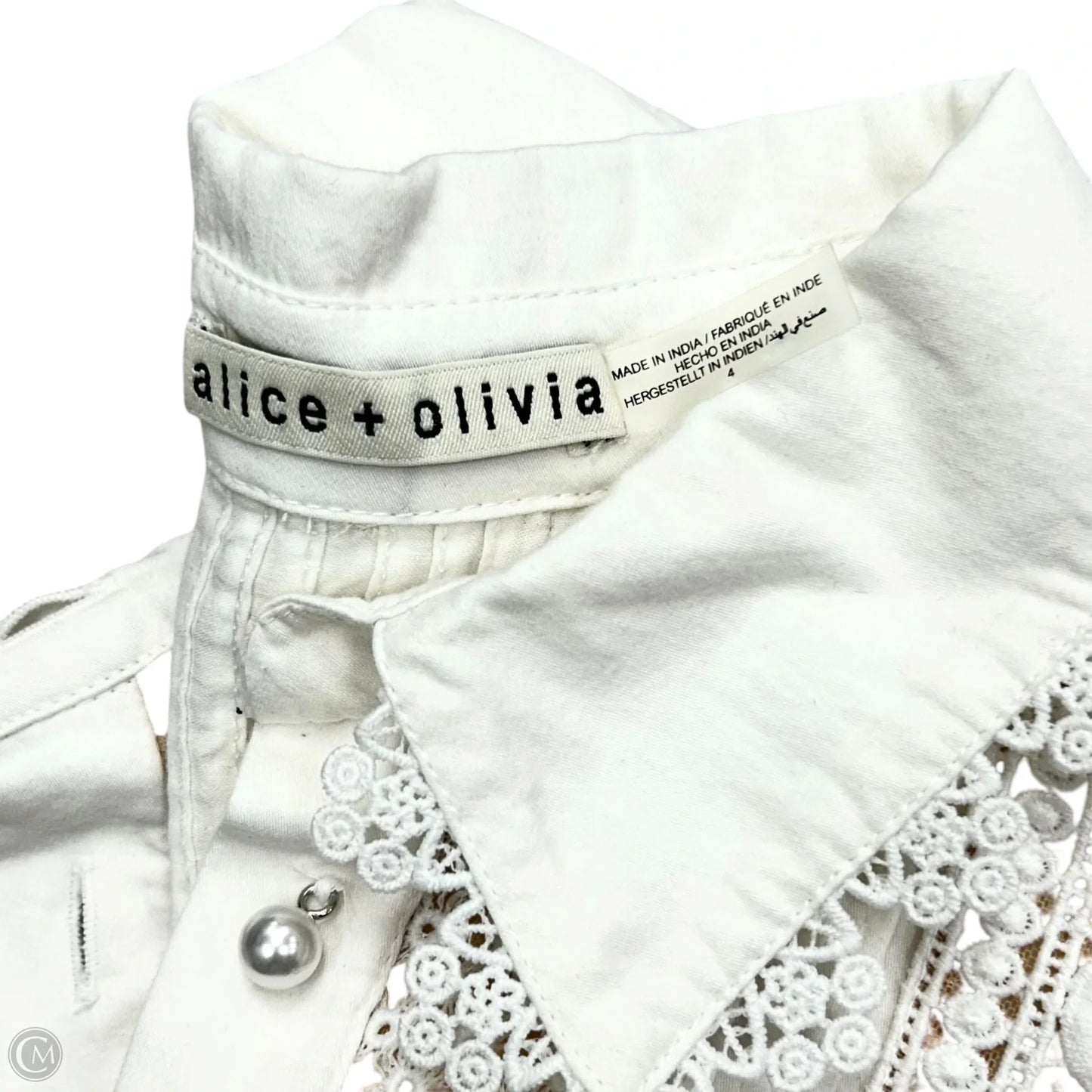 Dress Designer By Alice + Olivia In White, Size: S