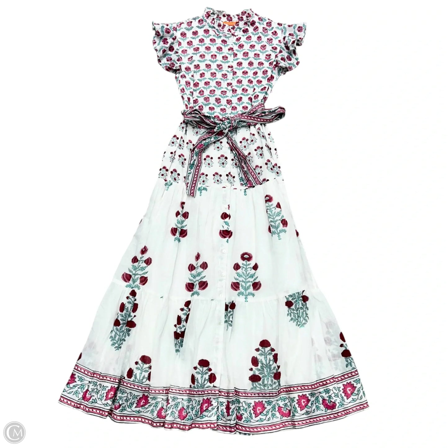 Dress Casual Maxi By Oliphant In Pink & White, Size: S