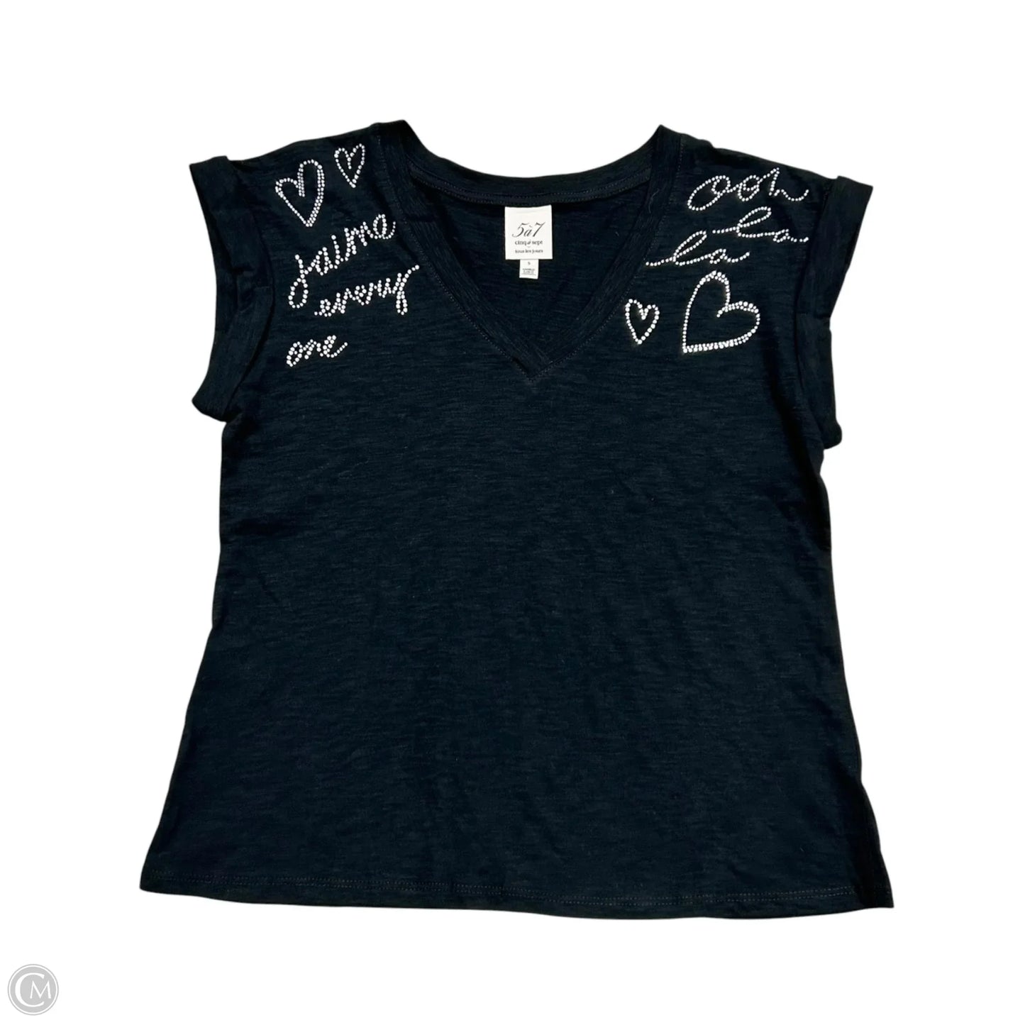 Top Short Sleeve By Cinc A Sept In Black, Size: S