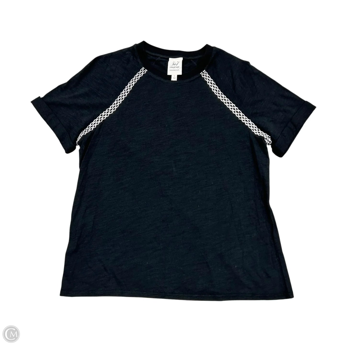 Top Short Sleeve By Cinc A Sept In Black, Size: S