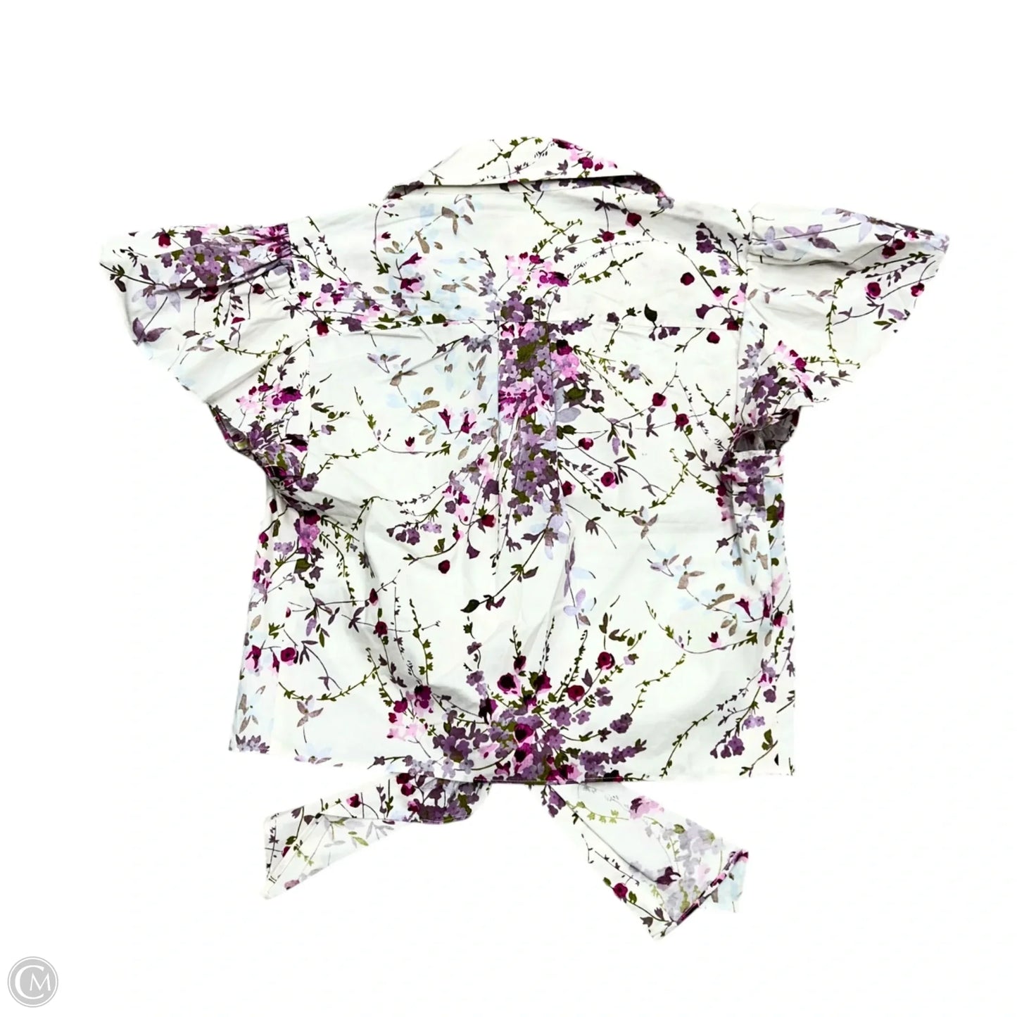Top Short Sleeve By Cinc A Sept In Purple & White, Size: Xs