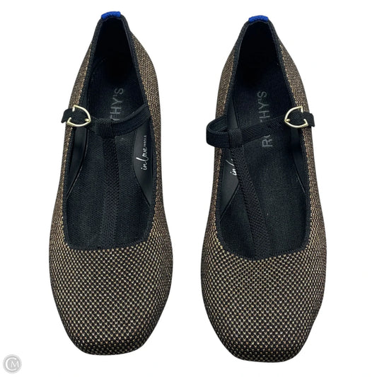 Shoes Flats By Rothys In Black & Gold, Size: 7.5