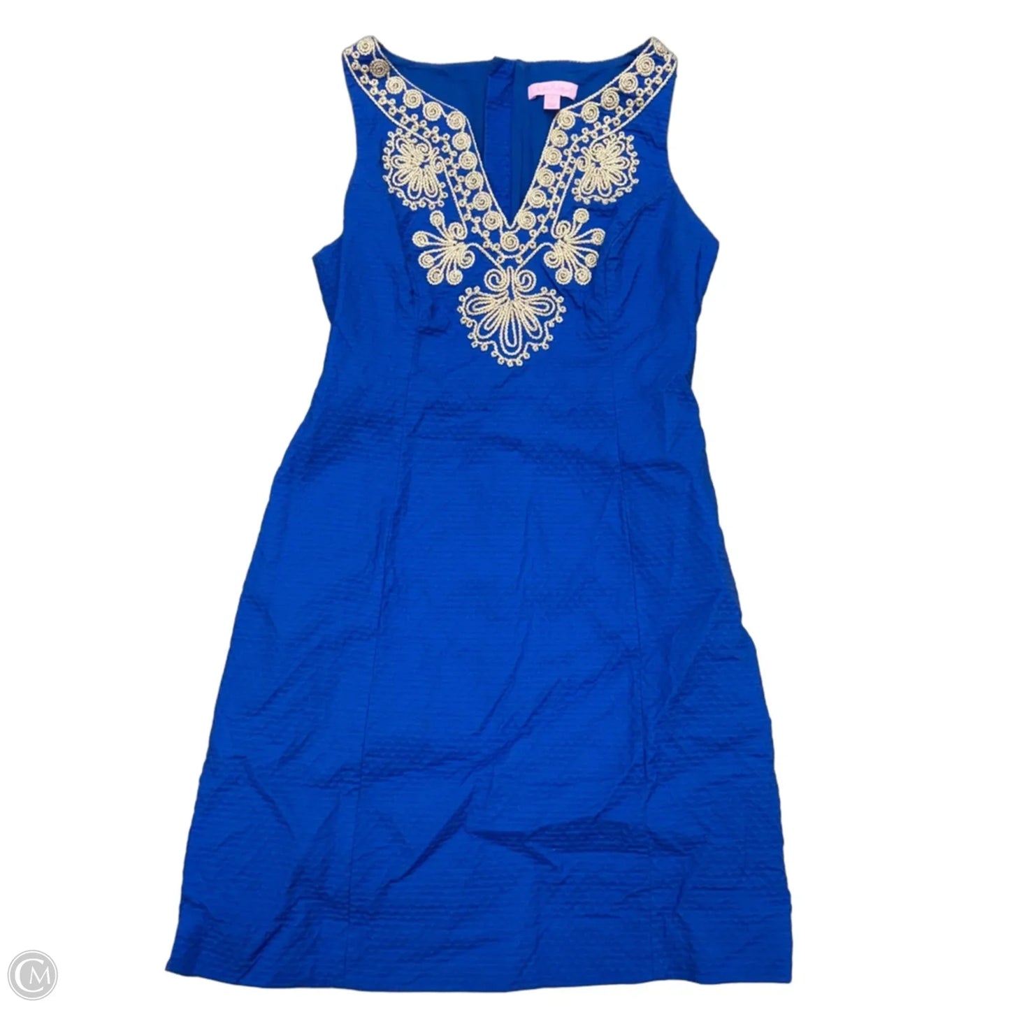 Dress Designer By Lilly Pulitzer In Blue & Gold, Size: Xs