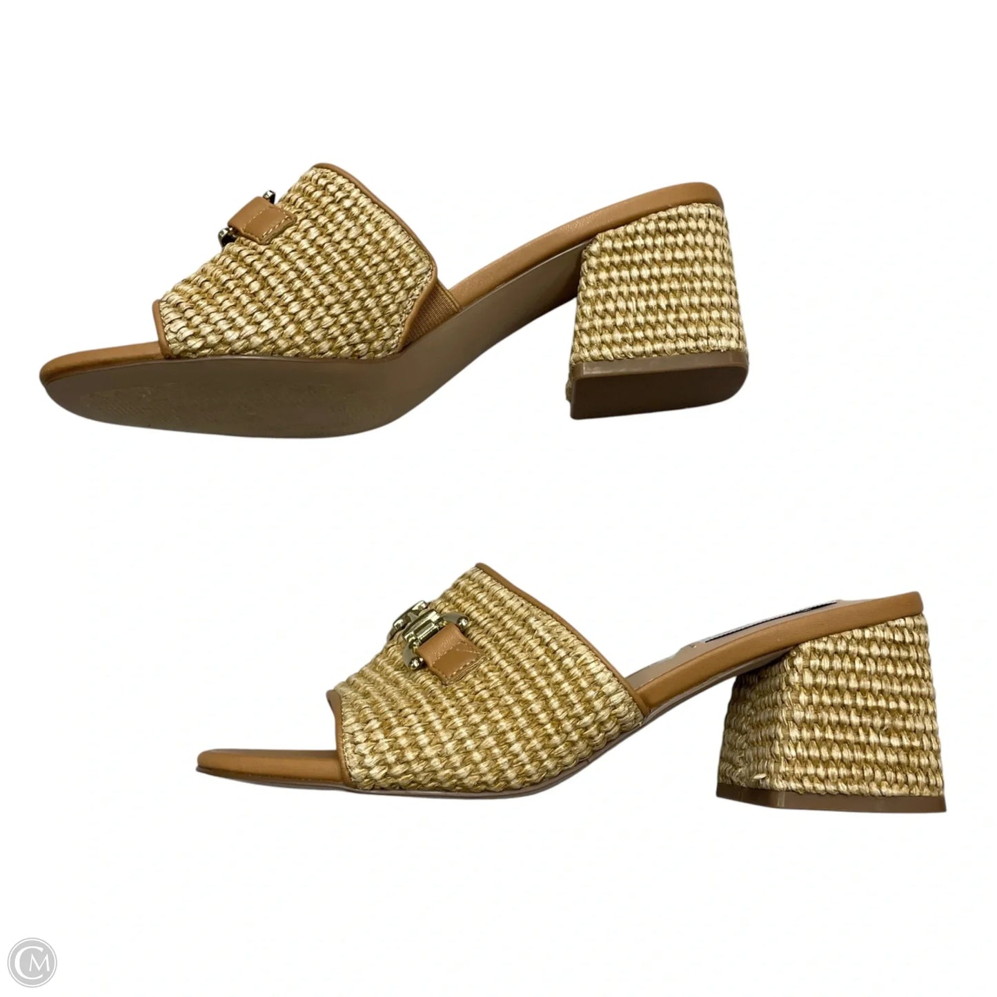 Sandals Heels Block By Steve Madden In Tan, Size: 8