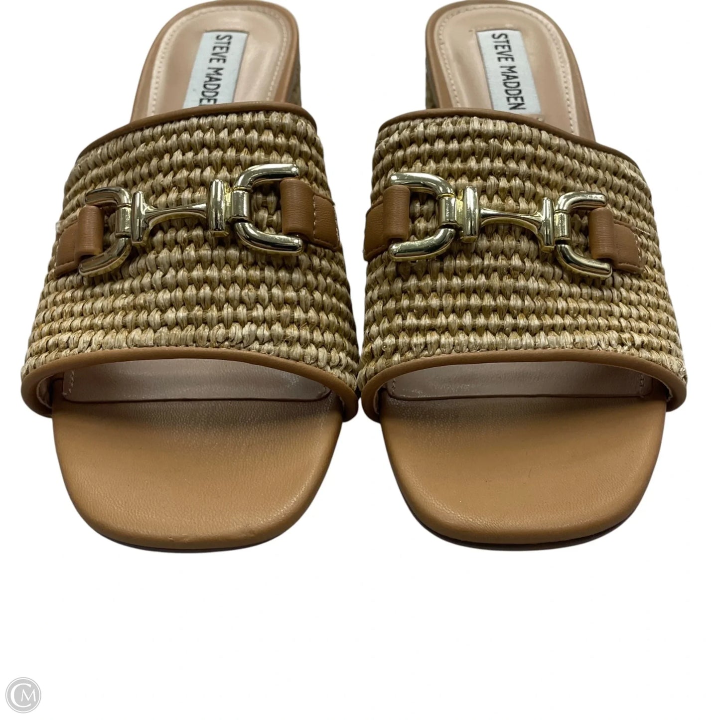 Sandals Heels Block By Steve Madden In Tan, Size: 8