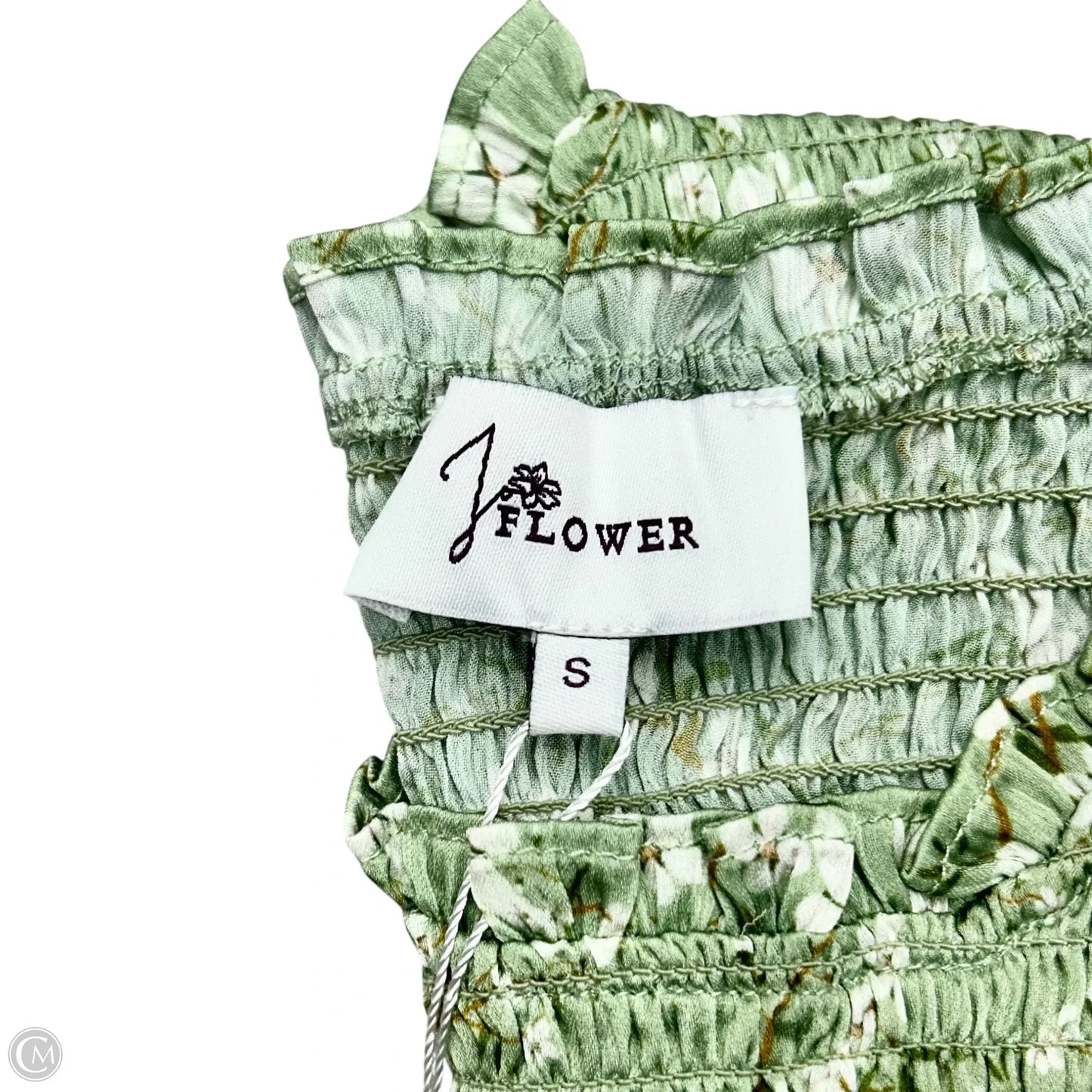 Top Long Sleeve By J Flower In Green & White, Size: S