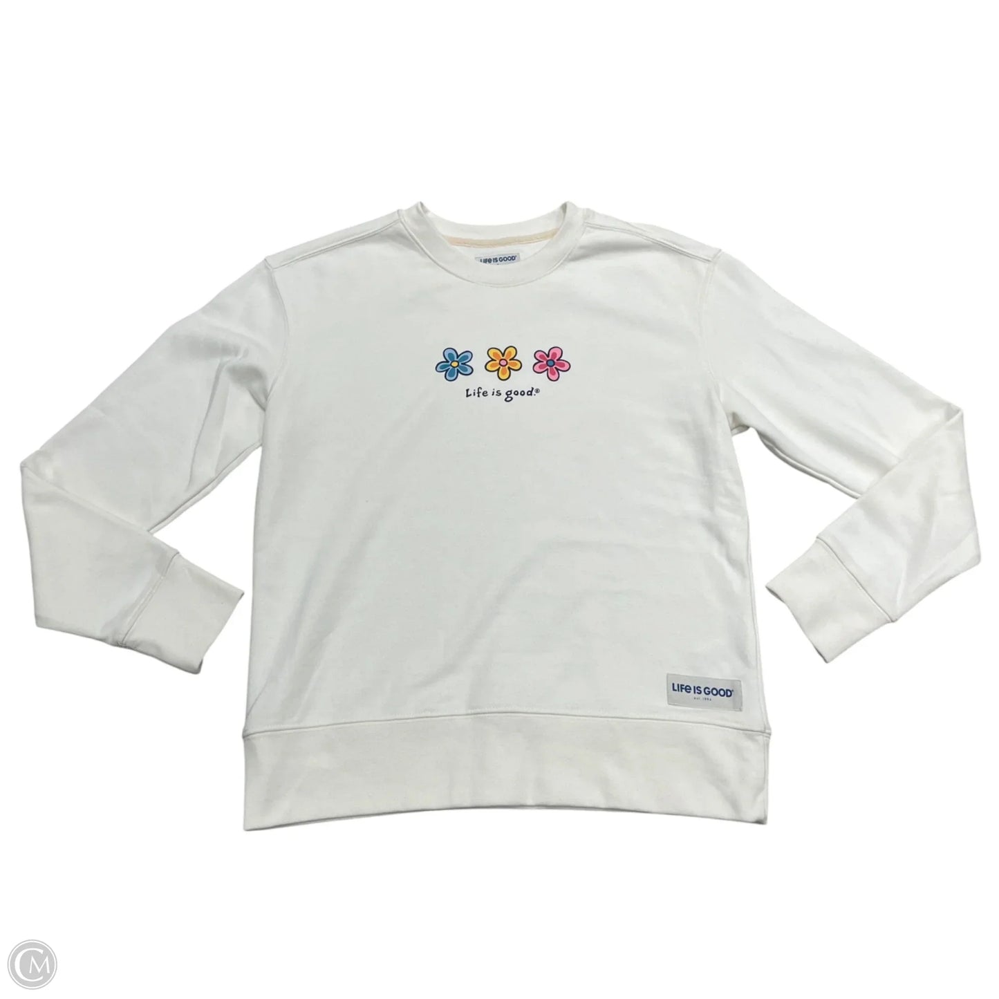 Sweatshirt Crewneck By Life Is Good In White, Size: S