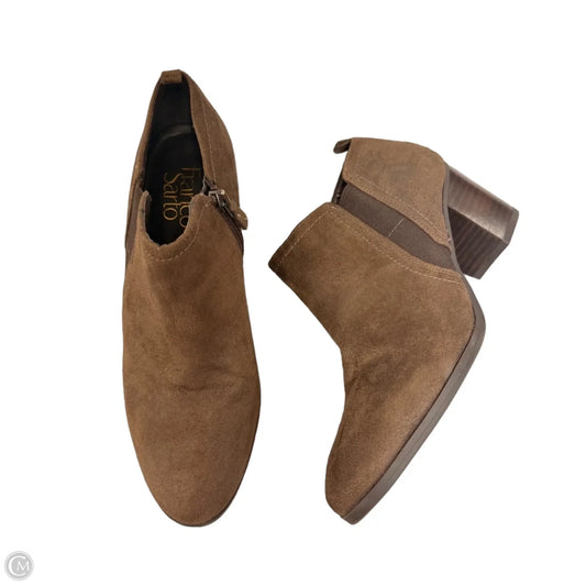 Boots Ankle Heels By Franco Sarto In Brown, Size: 7.5