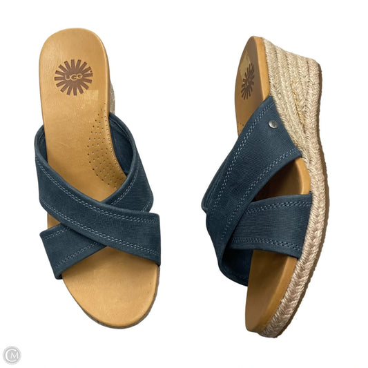 Sandals Designer By Ugg In Blue, Size: 6.5