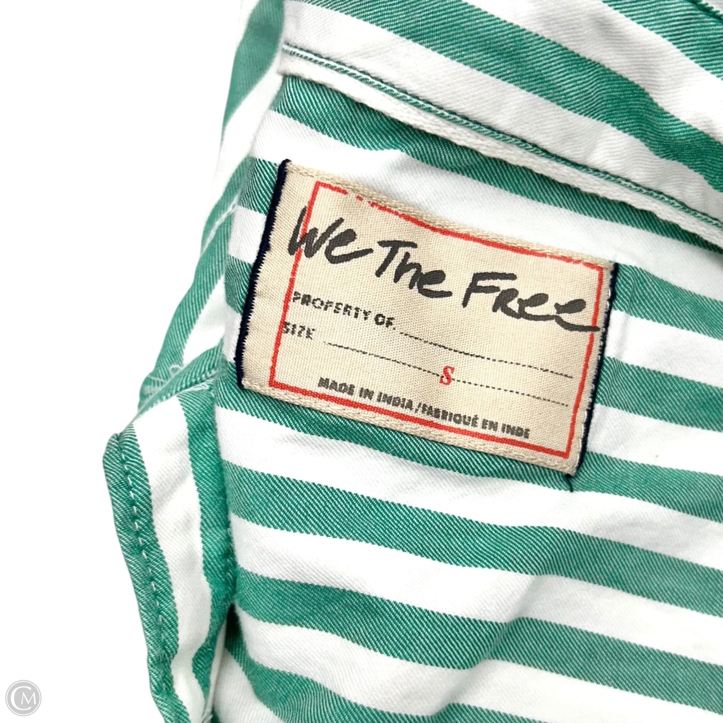Top Long Sleeve By We The Free In Green & White, Size: S