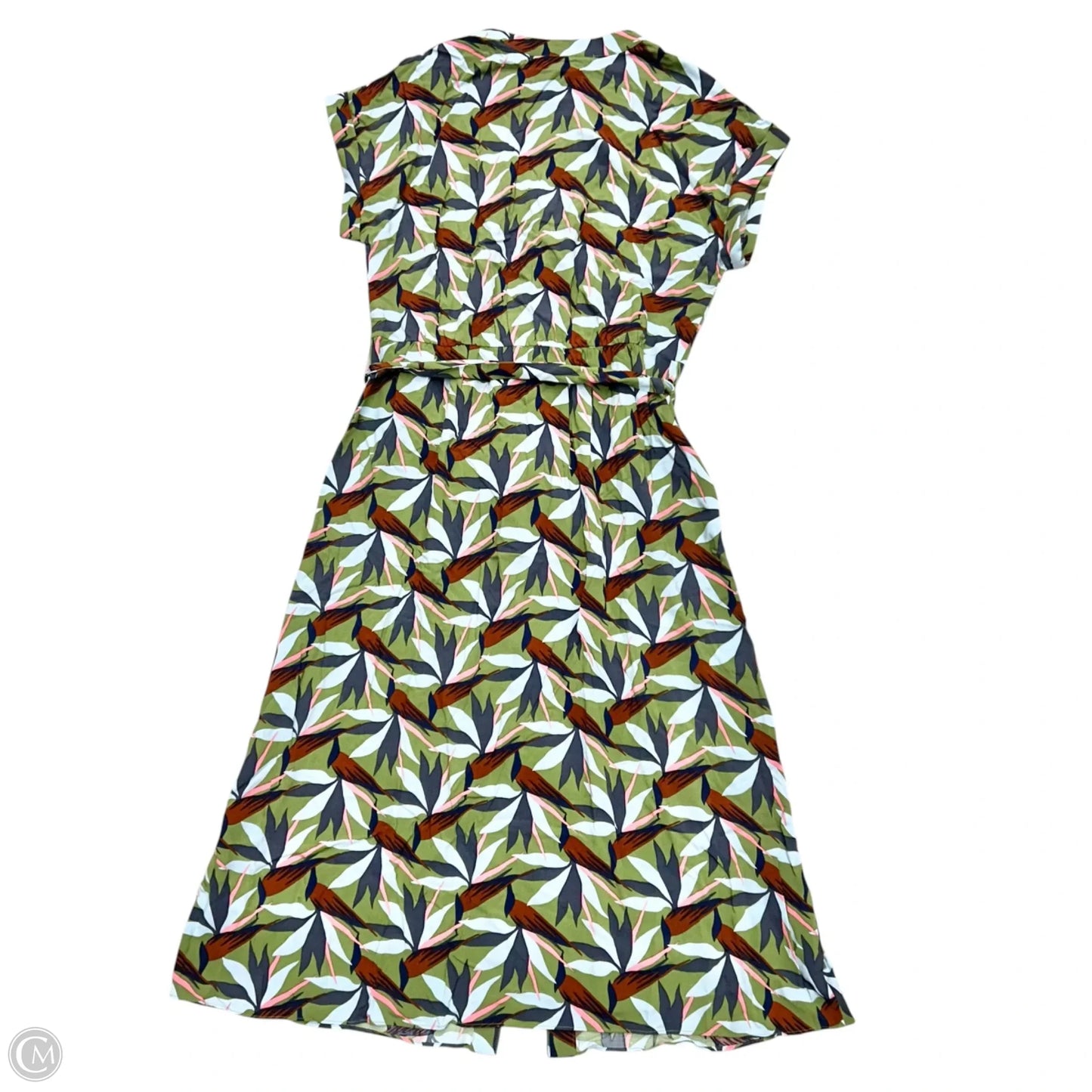 Dress Casual Midi By Boden In Green & Orange, Size: M