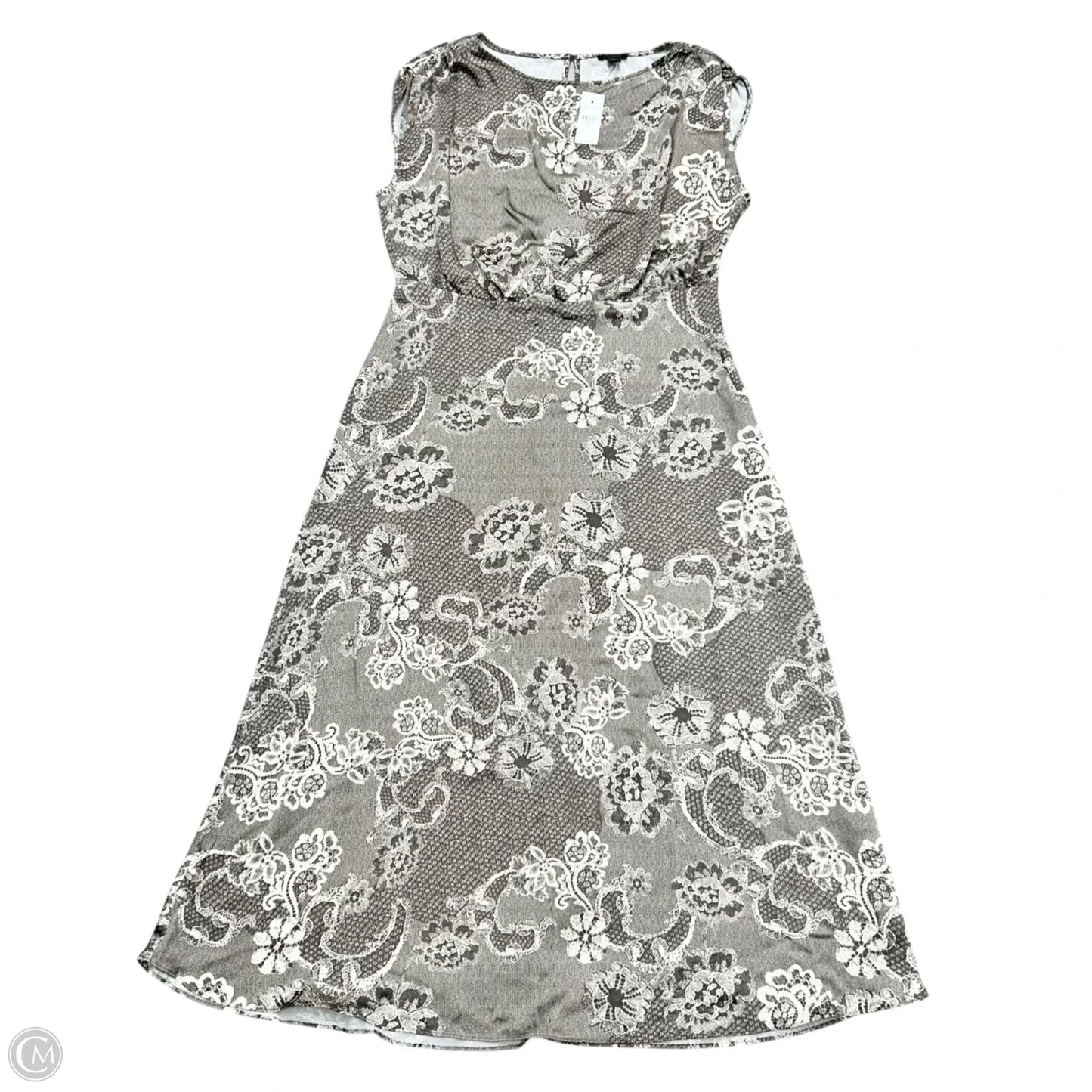 Dress Party Long By Banana Republic In Cream & Grey, Size: M