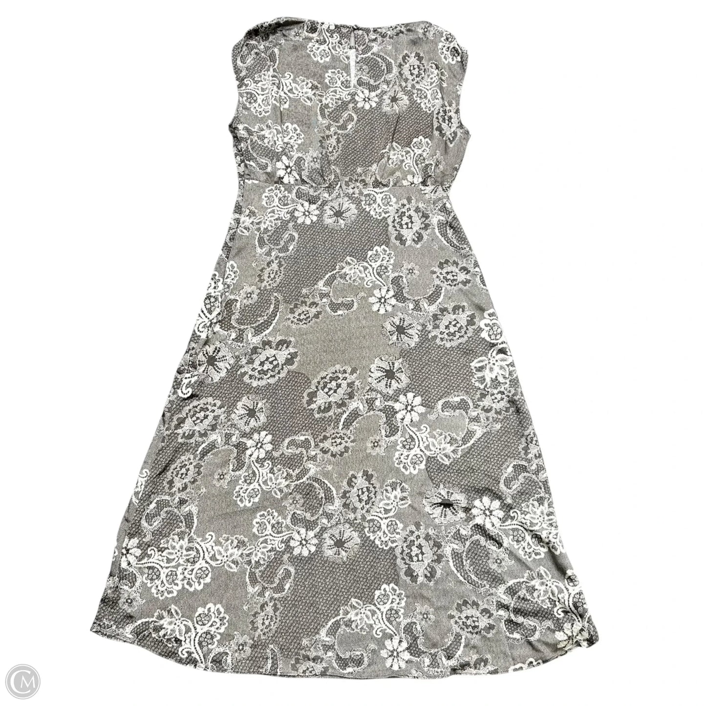 Dress Party Long By Banana Republic In Cream & Grey, Size: M