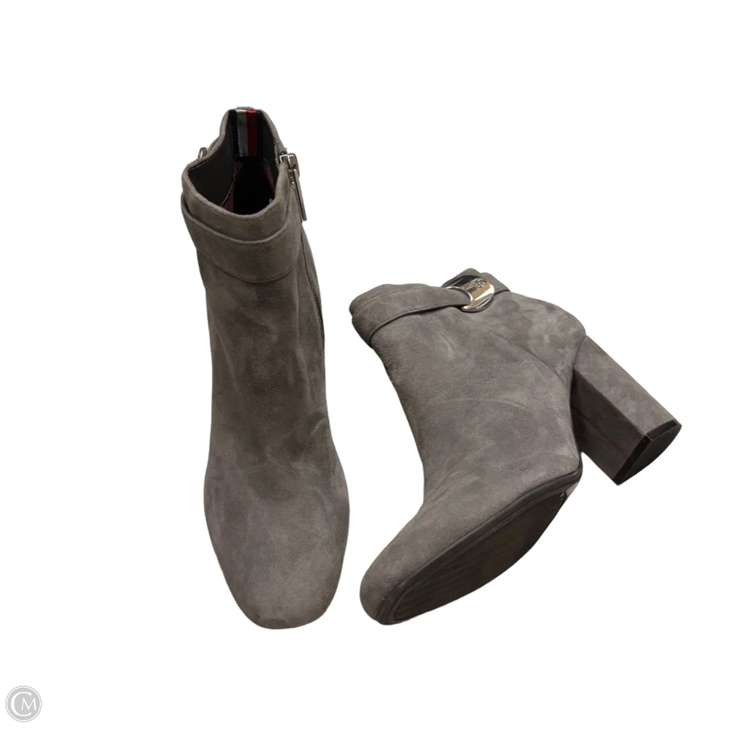 Boots Ankle Heels By Tommy Hilfiger In Grey, Size: 8.5
