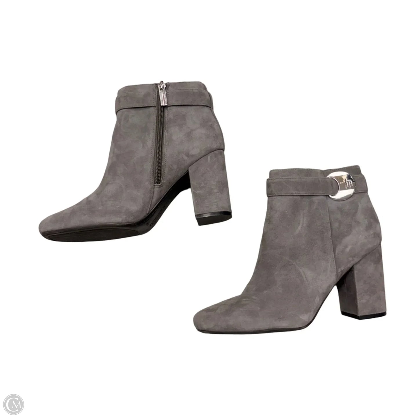 Boots Ankle Heels By Tommy Hilfiger In Grey, Size: 8.5