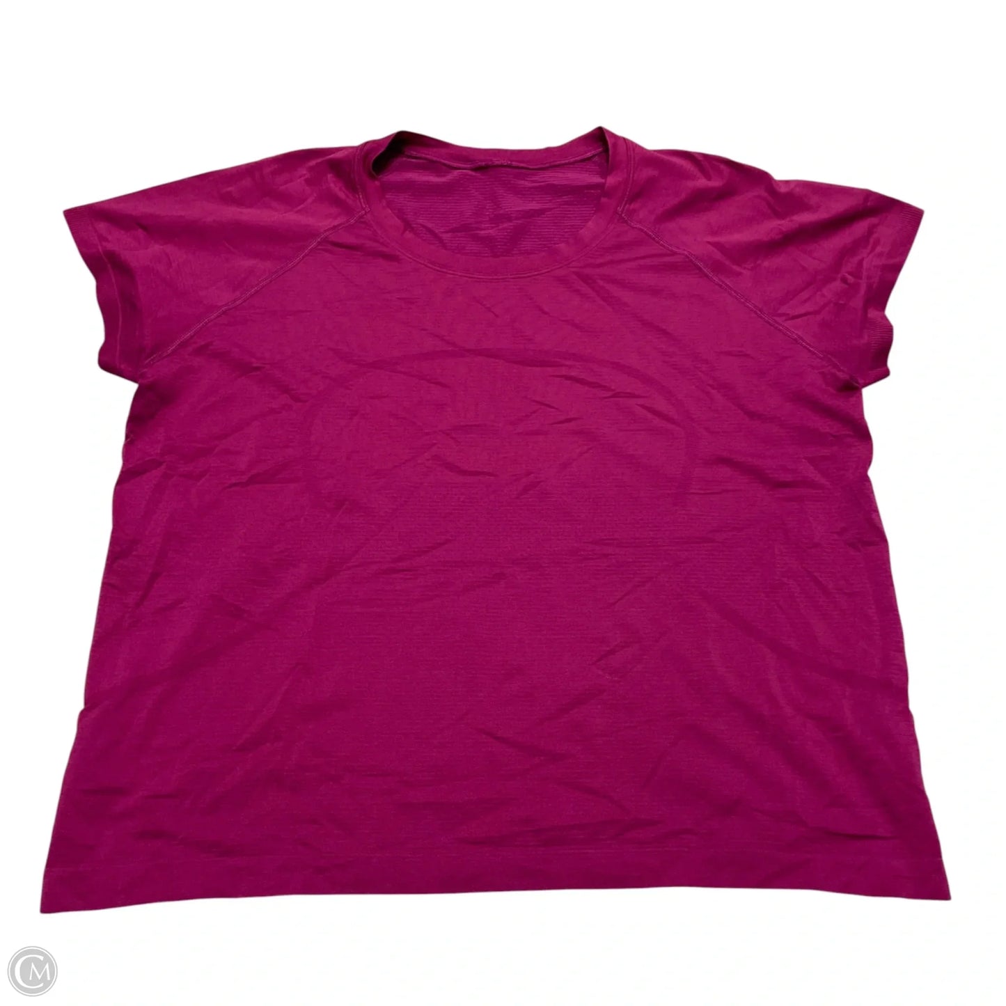 Athletic Top Short Sleeve By Lululemon In Pink, Size: L