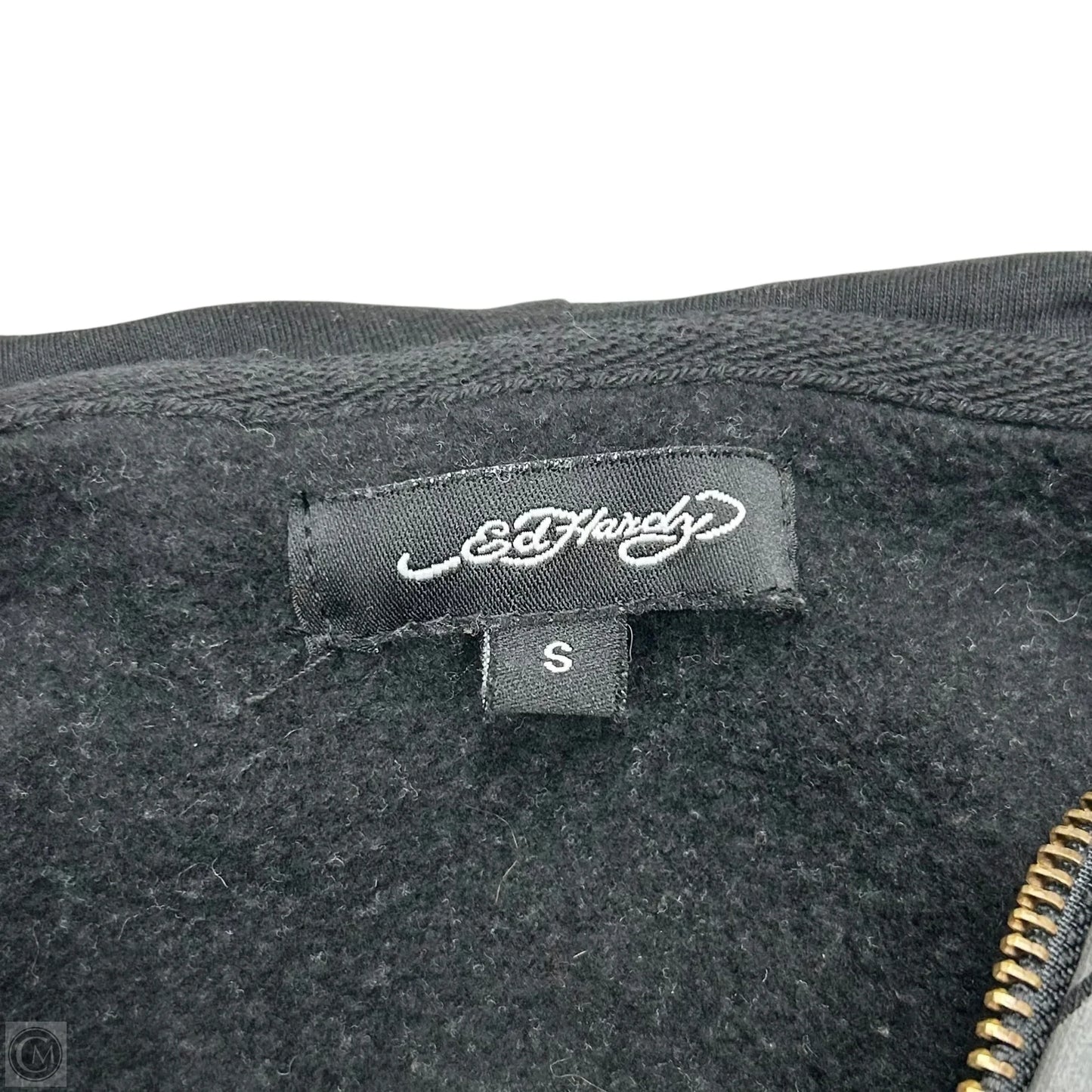 Sweatshirt Hoodie By Ed Hardy In Black, Size: S