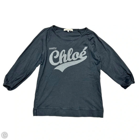 Top Long Sleeve Designer By See By Chloe In Grey, Size: S