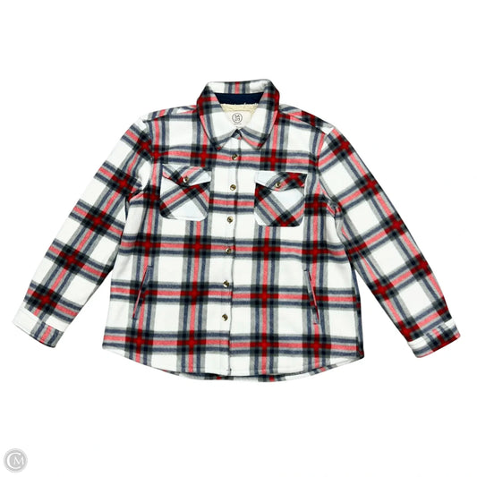Jacket Shirt By Sage In Plaid Pattern, Size: Xl