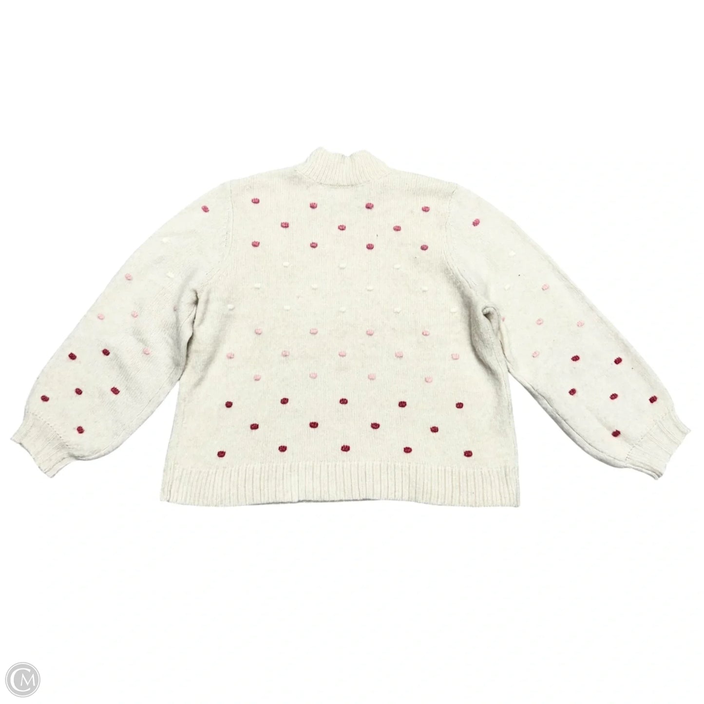 Sweater By Loft In Cream & Pink, Size: Xl