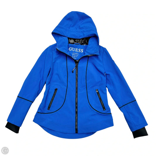 Coat Raincoat By Guess In Blue, Size: L