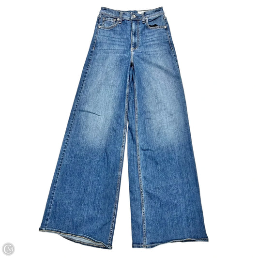 Jeans Wide Leg By Rag And Bone In Blue Denim, Size: 00