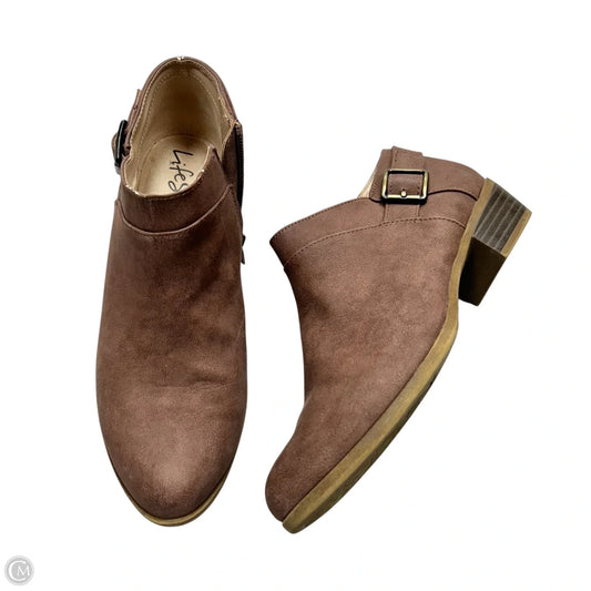 Boots Ankle Heels By Life Stride In Brown, Size: 8
